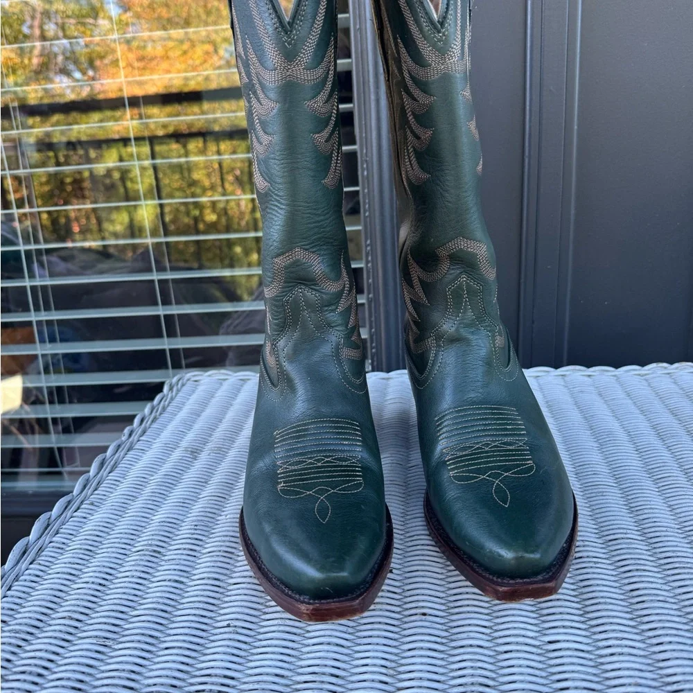 Tecovas Green Leather Boots, size 9, EUC - Picture 7 of 8